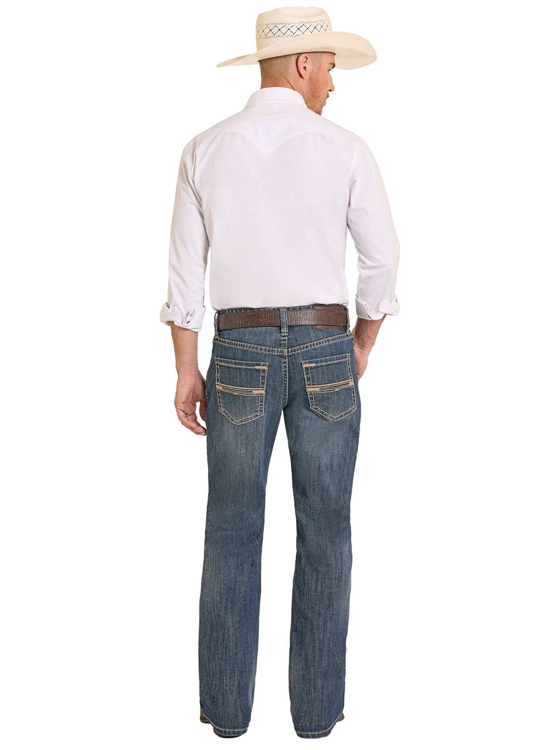 ROCK&ROLL MEN JEANS MEDIUM VINTAGE ROPE STITCH EMB BOOT BM0SD08574 Laherradurawwnc.com