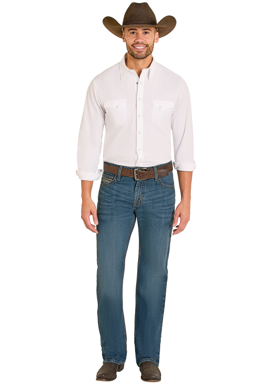 ROCK & ROLL  MEN JEANS BLACK DARK STITCH DB STRAIGHT BM0SD08007