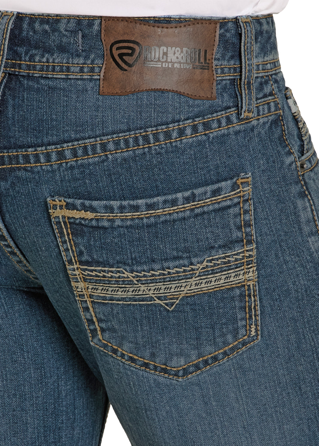 ROCK & ROLL  MEN JEANS BLACK DARK STITCH DB STRAIGHT BM0SD08007