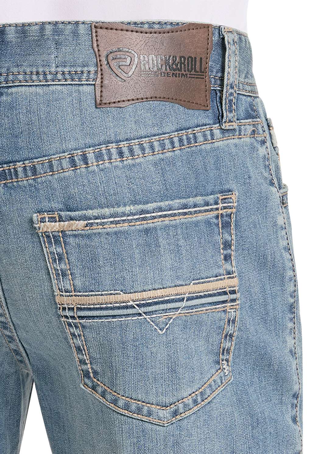 ROCK&ROLL DOUBLE BARREL RELAXED FIT STRAIGHT BOOT MEDIUM WASH BM0SD09111 Laherradurawwnc.com