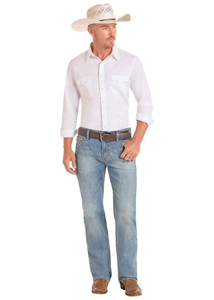 ROCK&ROLL DOUBLE BARREL RELAXED FIT STRAIGHT BOOT MEDIUM WASH BM0SD09111