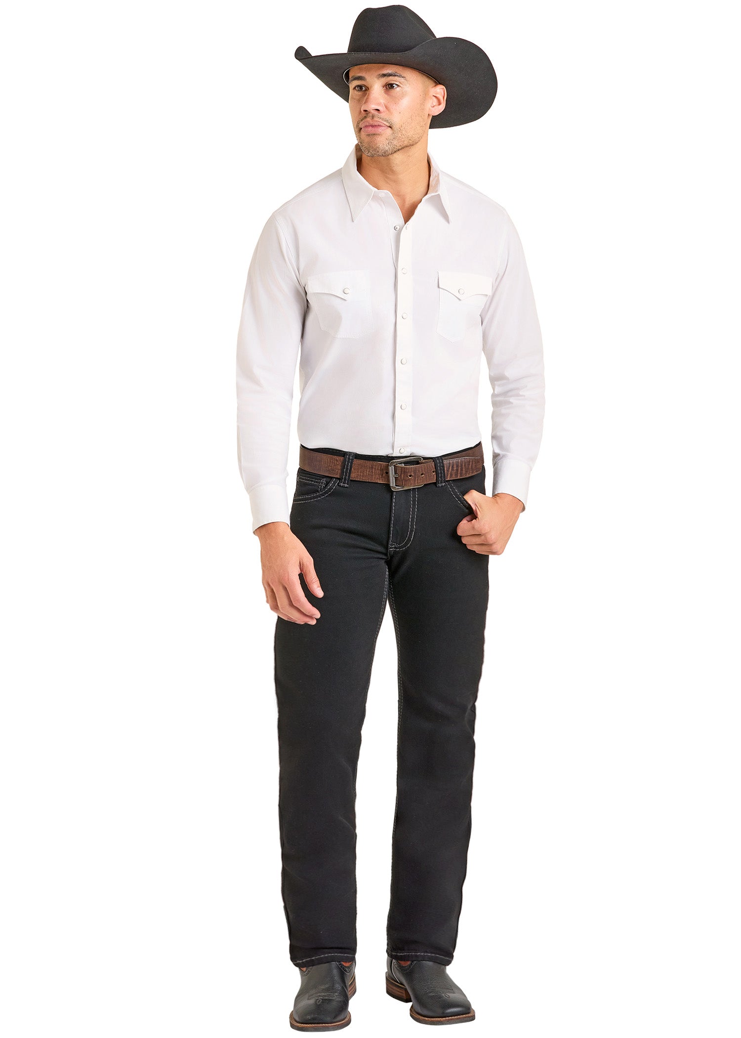 ROCK&ROLL MENS PISTOL STRAIGHT BOOT REGULAR FIT BLACK-BM1PD05576