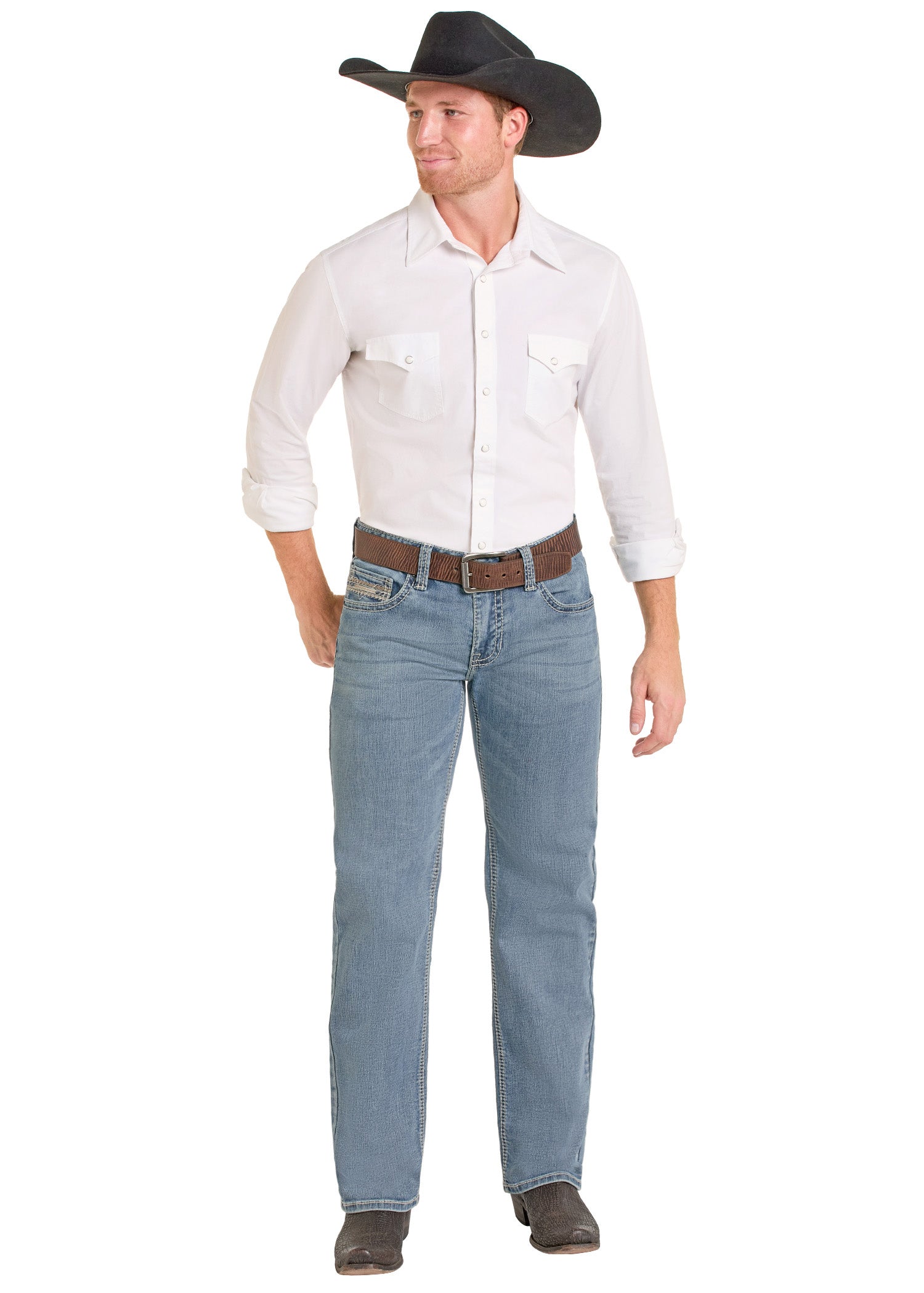 ROCK&ROLL MENS PISTOL STRAIGHT BOOT REGULAR FIT LIGHT WASH BM1PD07361