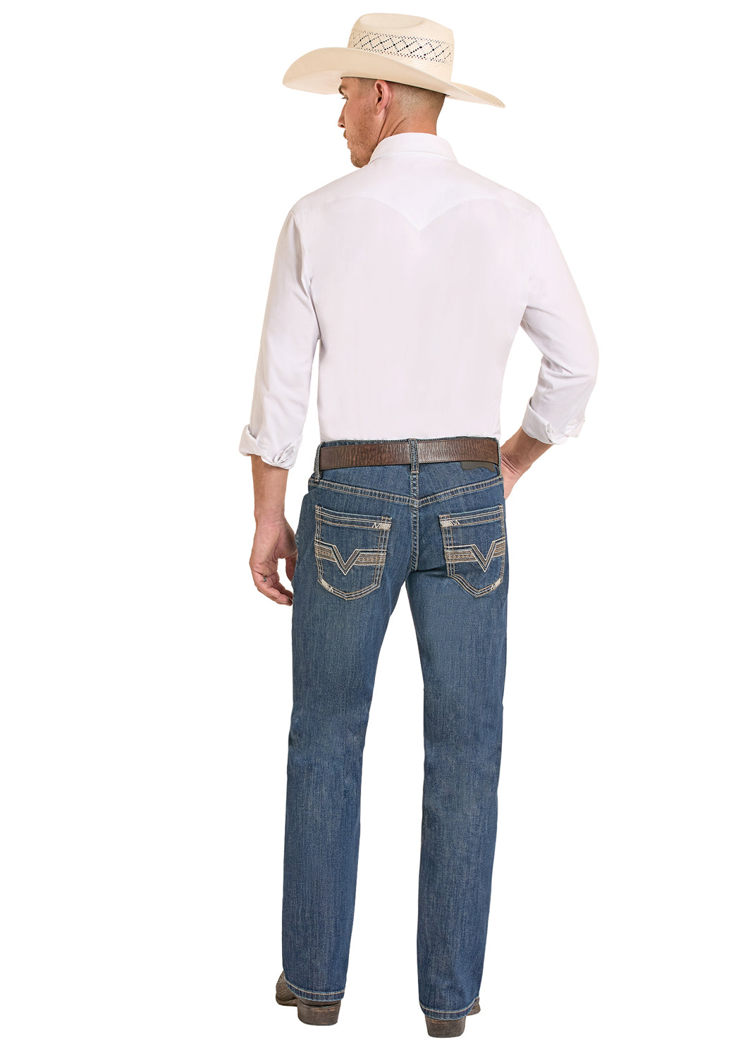 ROCK&ROLL JEANS MENS DARK VINTAGE PISTOL STRAIGHT BOOTCUT - BM1PD08580