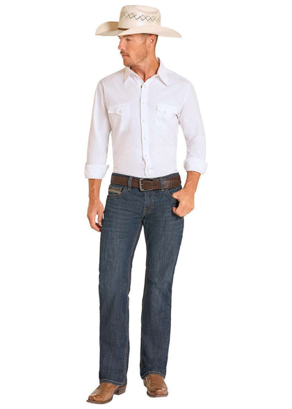 ROCK&ROLL MENS DARK VINTAGE  ROPE STITCH EMB PISTOL BM1PD09118