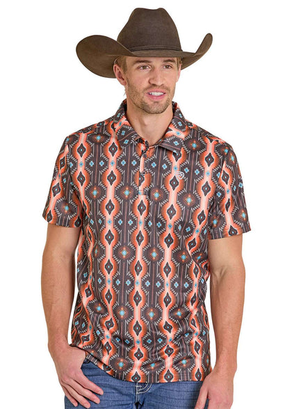 CAMISA ROCK&ROLL NARANJA ESTAMPADO AZTECA POLO BM51T07686