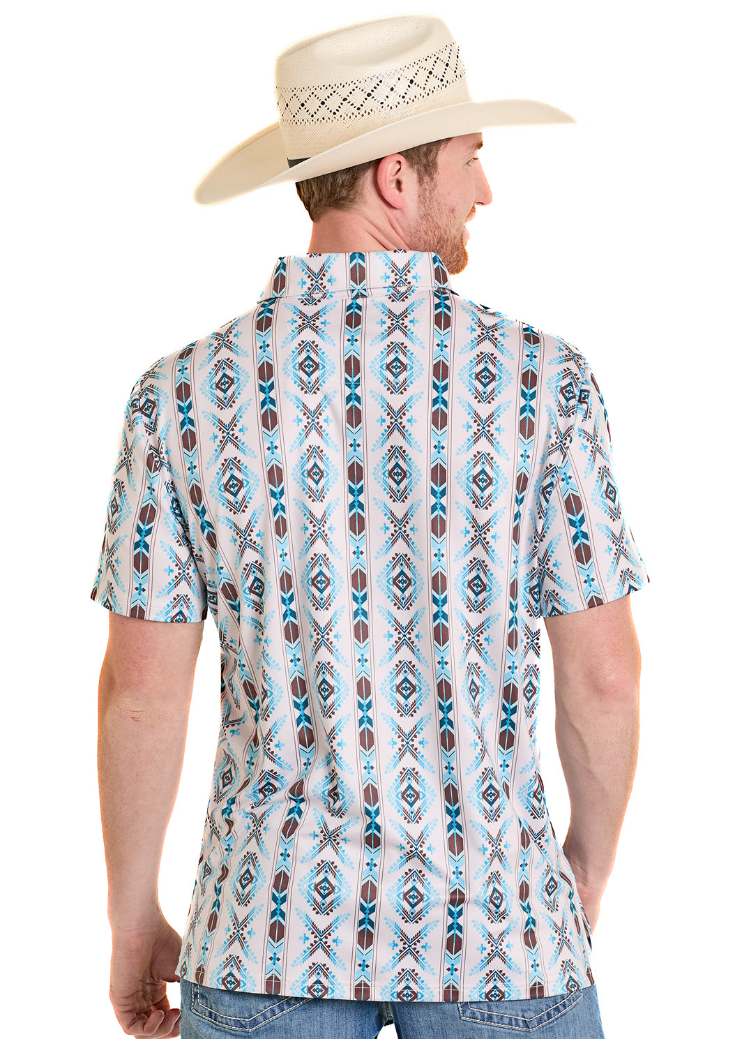 ROCK&ROLL AZTEC POLO SHIRT TURQUOISE - BM51T08339