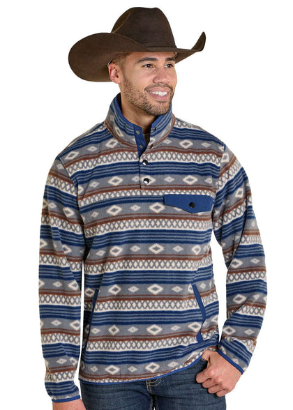 ROCK & ROLL HOMBRE POLERA DE FELPA AZTECA GRIS BM91T07719
