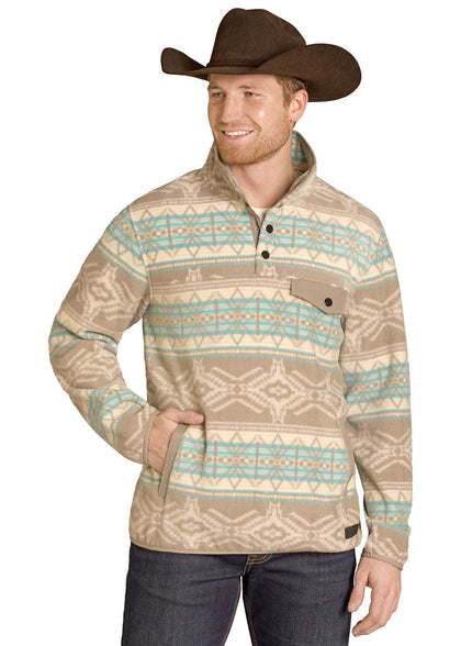 HOMBRE ROCK & ROLL FORRO POLAR AZTECA PULLOVER COLOR TOPO BM91T07720