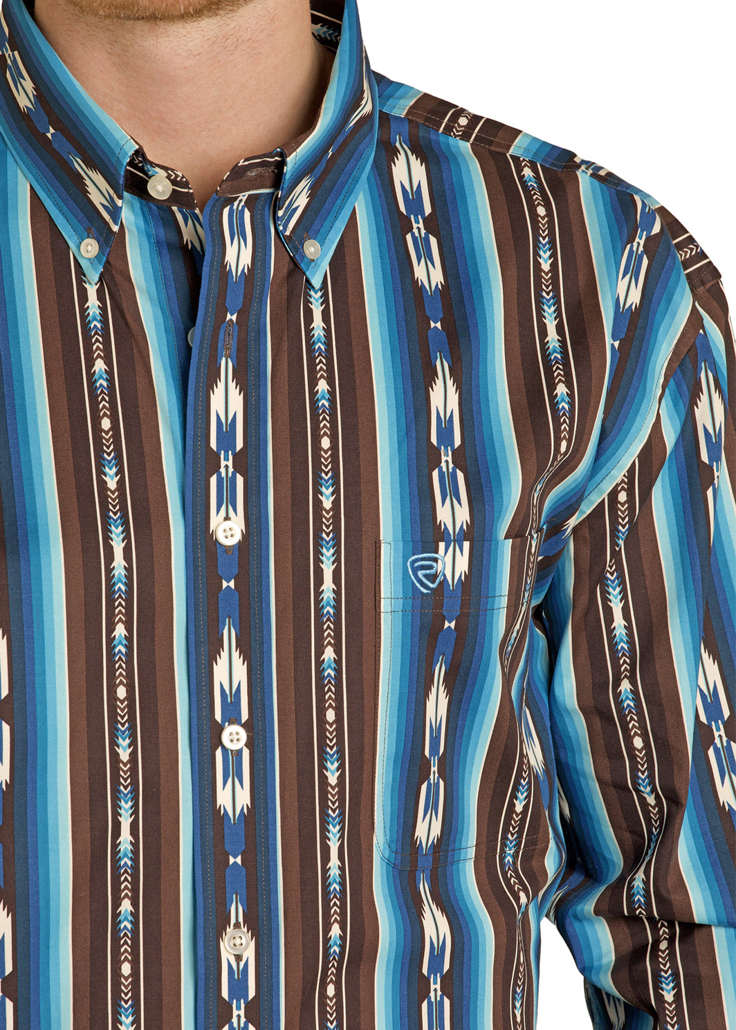 ROCK&ROLL MEN LONG SLEEVE SHIRT TEAL BMB2S07649