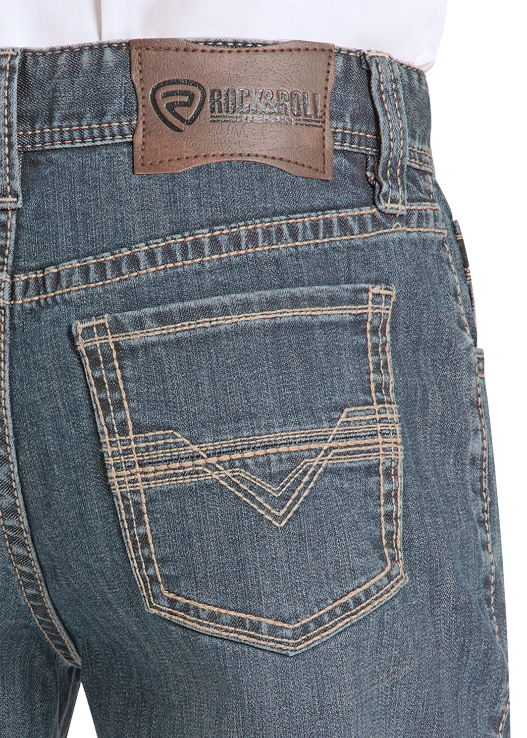 ROCK&ROLL MENS JEANS TWO TONE STITCH ALPHA DARK VINTAGE- BMHBD09109