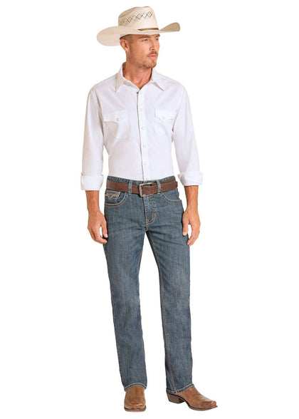 ROCK&ROLL MENS JEANS TWO TONE STITCH ALPHA DARK VINTAGE- BMHBD09109
