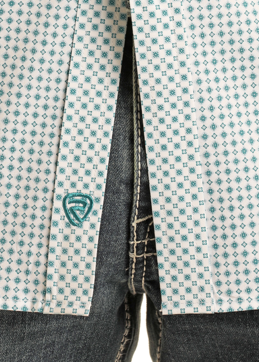 ROCK&ROLL MENS TURQUOISE SHORT SLEEVE SHIRT- BMN3S03941