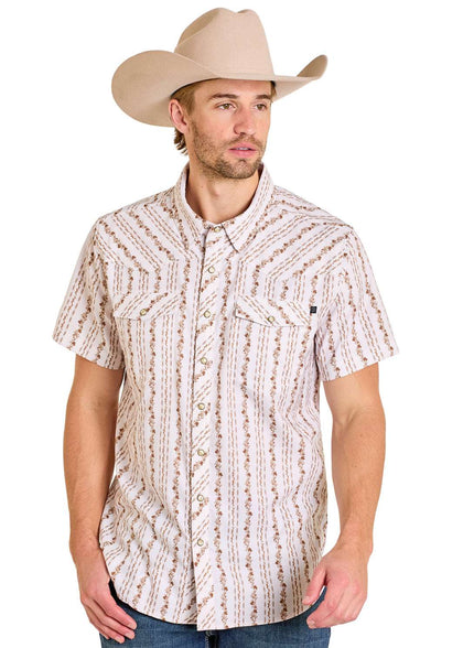 ROCK&ROLL MENS TEK SS FLORAL PRINT NATURAL BMN3S07666
