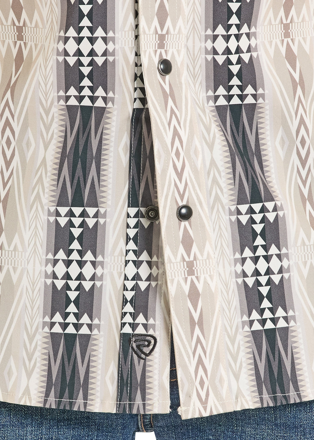 ROCK&ROLL AZTEC PRINTED  SNAP SHIRT MENS BLACK SHORT BMN3S08301