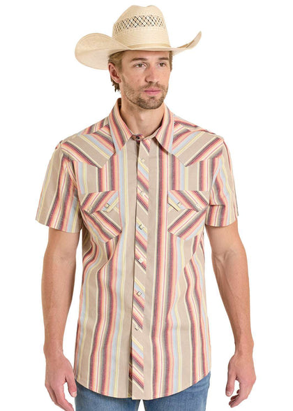 CAMISETA ROCK&ROLL HOMBRE MARRÓN OSCURO MANGA CORTA BMN3S08309