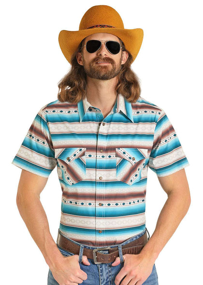 ROCK&ROLL MANGA CORTA TURQUESA BRILLANTE RAYAS SERAPE BMN3S08317