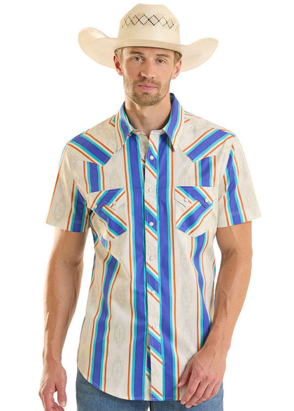 CAMISA DE MANGA CORTA CEPILLADA A RAYAS DE HOMBRE ROCK&ROLL - BMN3S08657