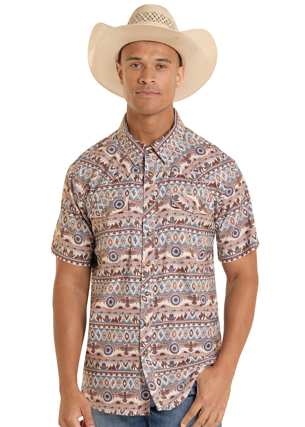 ROCK&ROLL SHIRT MEN TEK RIPSTOP NOVELTY NATURAL- BMN3S08689