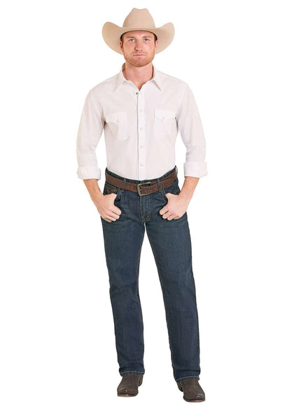 ROCK&ROLL PANTALONES VAQUEROS DE HOMBRE DOBLE BARRIL APILABLES DE CORTE DE BOTA LAVADO OSCURO BMTBD08006