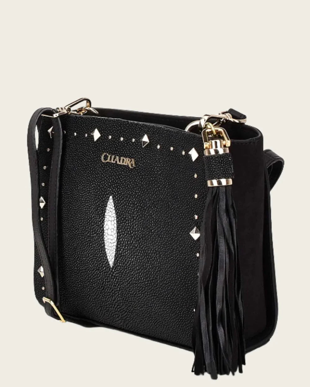 CUADRA MANTARRAYA BLACK STUDS BAG