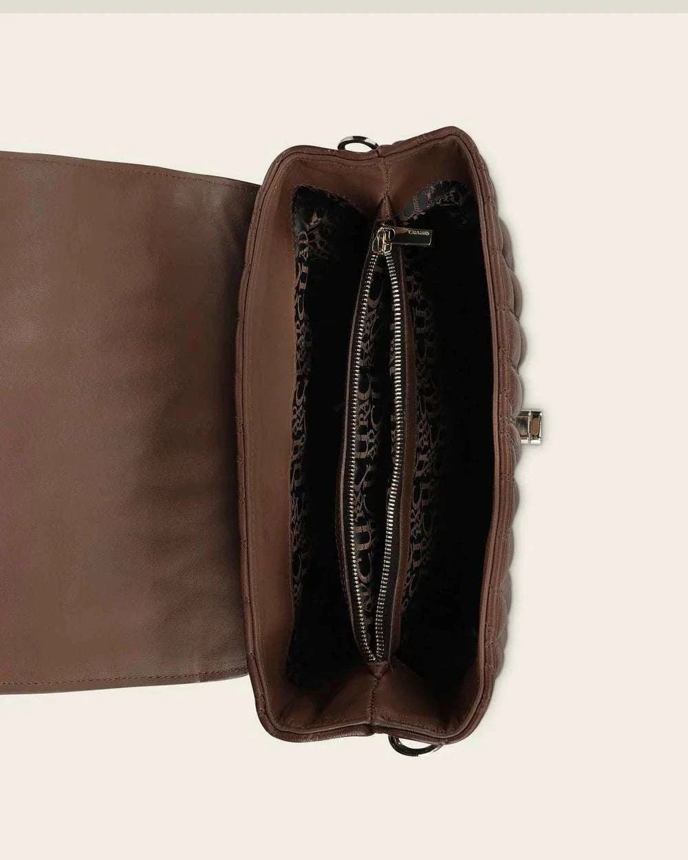 CUADRA WOMEN HANDBAG BROWN LAMB EMBROIDERY -DU827 Laherradurawwnc.com