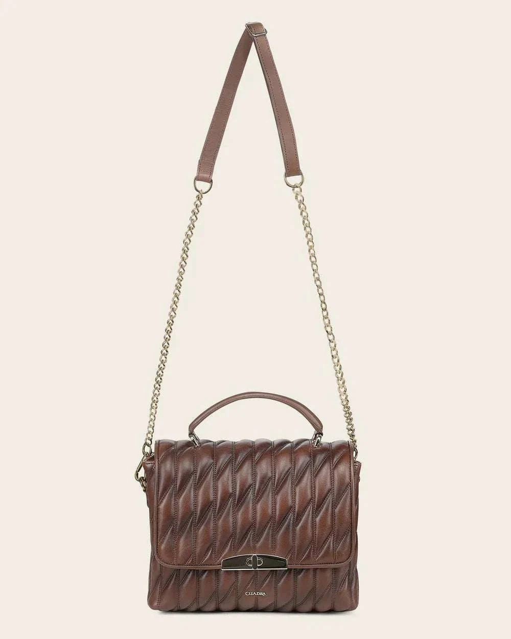 CUADRA WOMEN HANDBAG BROWN LAMB EMBROIDERY -DU827 Laherradurawwnc.com