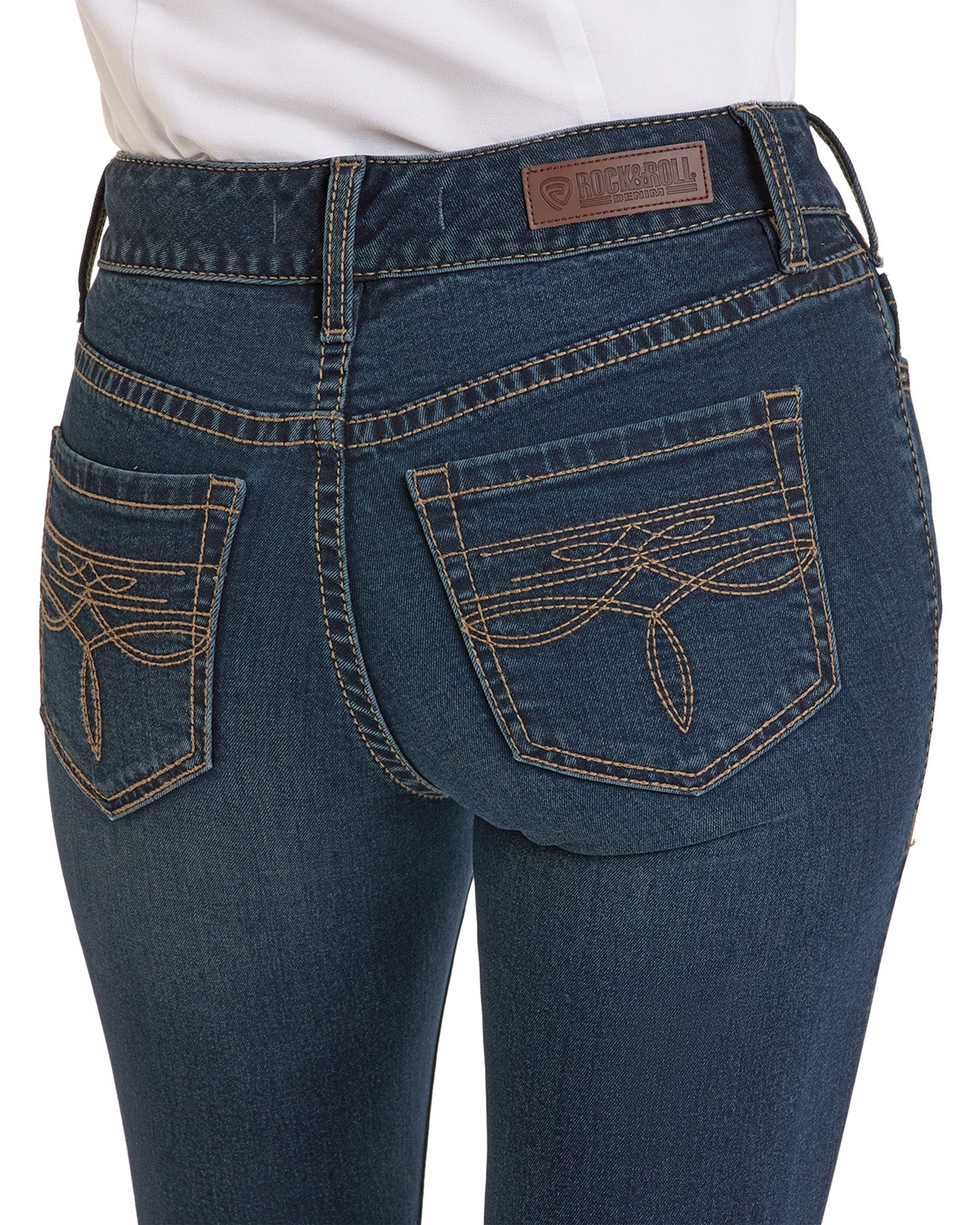 ROCK&ROLL WOMEN RIDING JEANS DARK VINTAGE -BW4RD07205