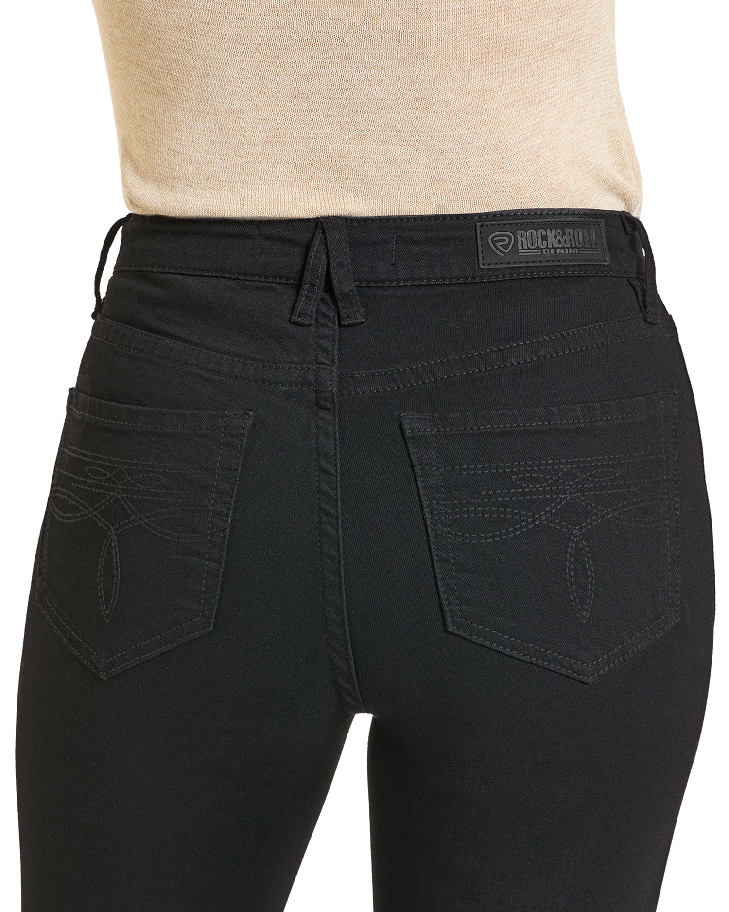 ROCK&ROLLWOMENS  BLACK TROUSER JEANS-BW5HD07208