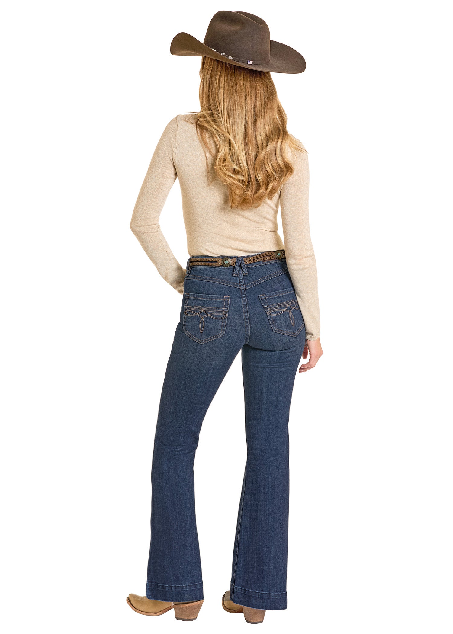 ROCK&ROLL WOMEN DARK WASH TROUSER -BW5HD07210