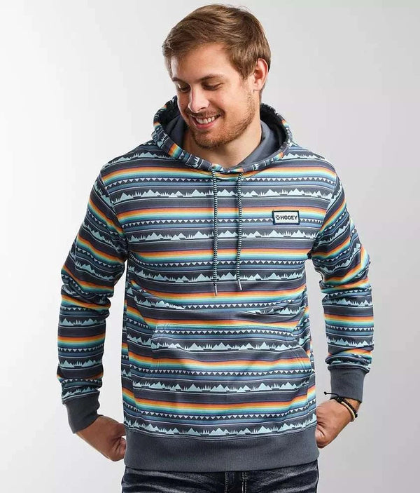 HOOEY HOMBRE SUDADERA CON CAPUCHA ESTAMPADA MOUTON AZUL MARINO TETON HH1191BLNV