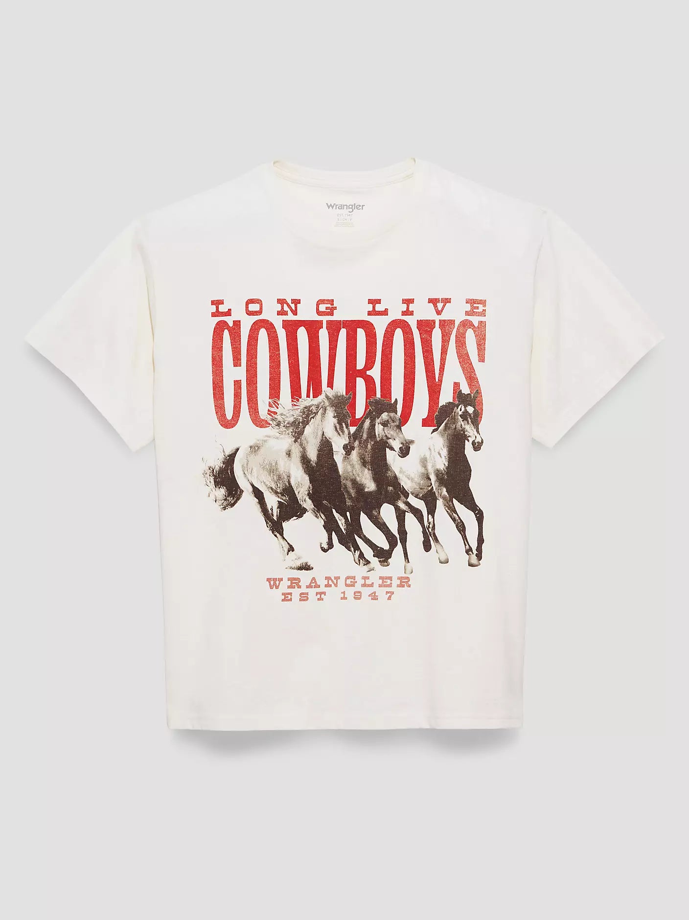 WRANGLER WOMENS GIRLFRIEND GRAPHIC “LONG LIVE COWBOYS” BEIGE - 112375874