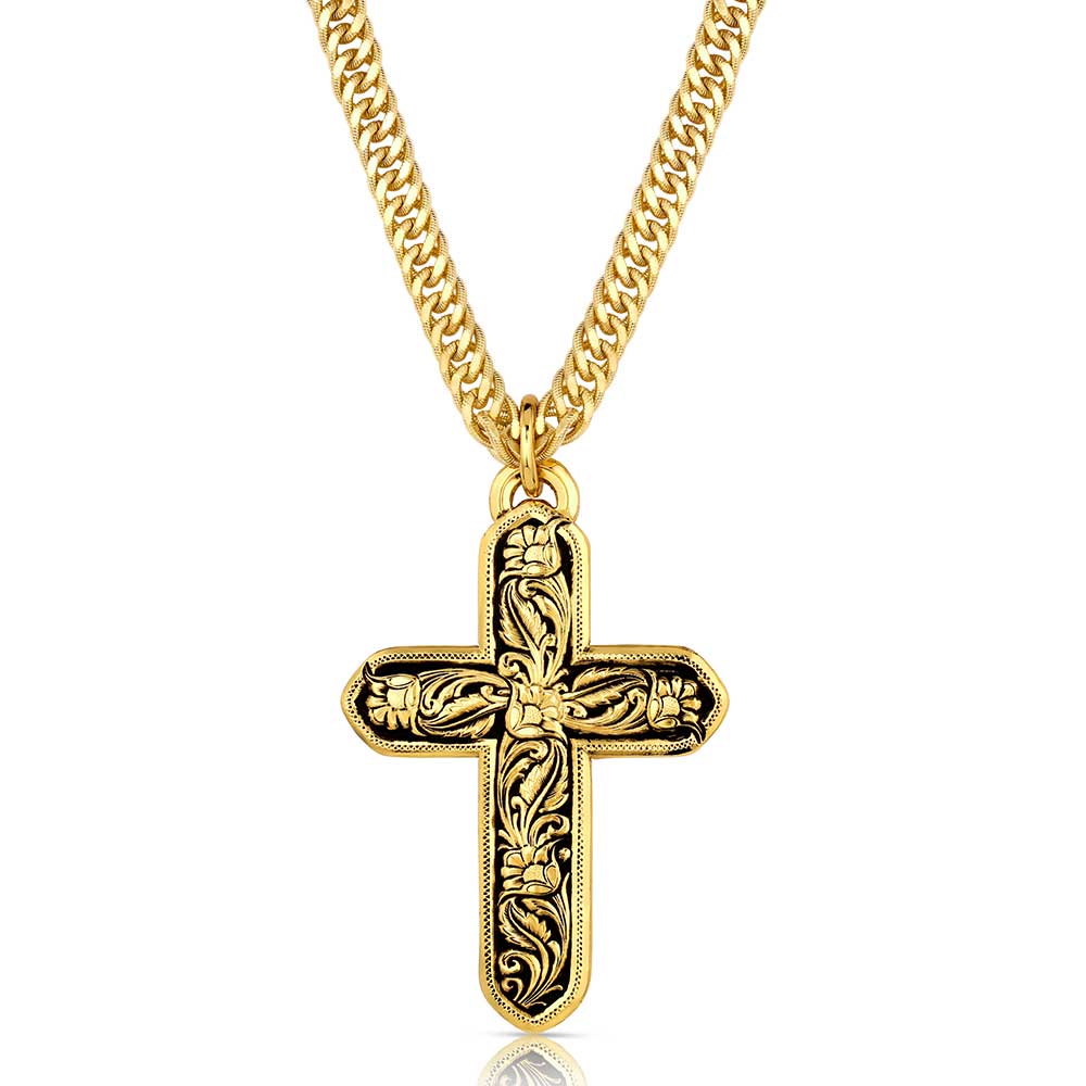 Montana Silversmith Allgold w/Blk floral cross