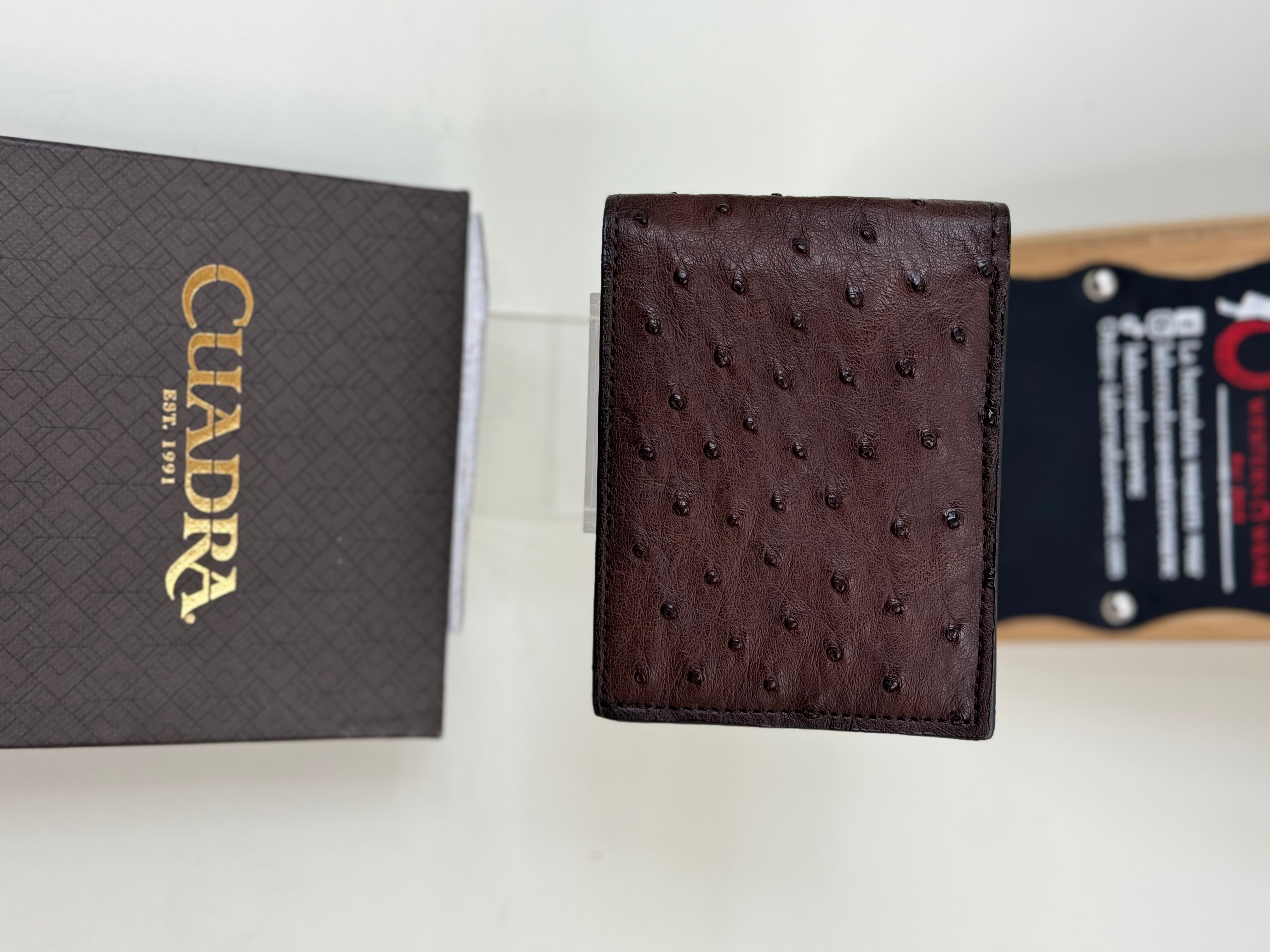 CUADRA EXOTIC OSTRICH BROWN WALLET