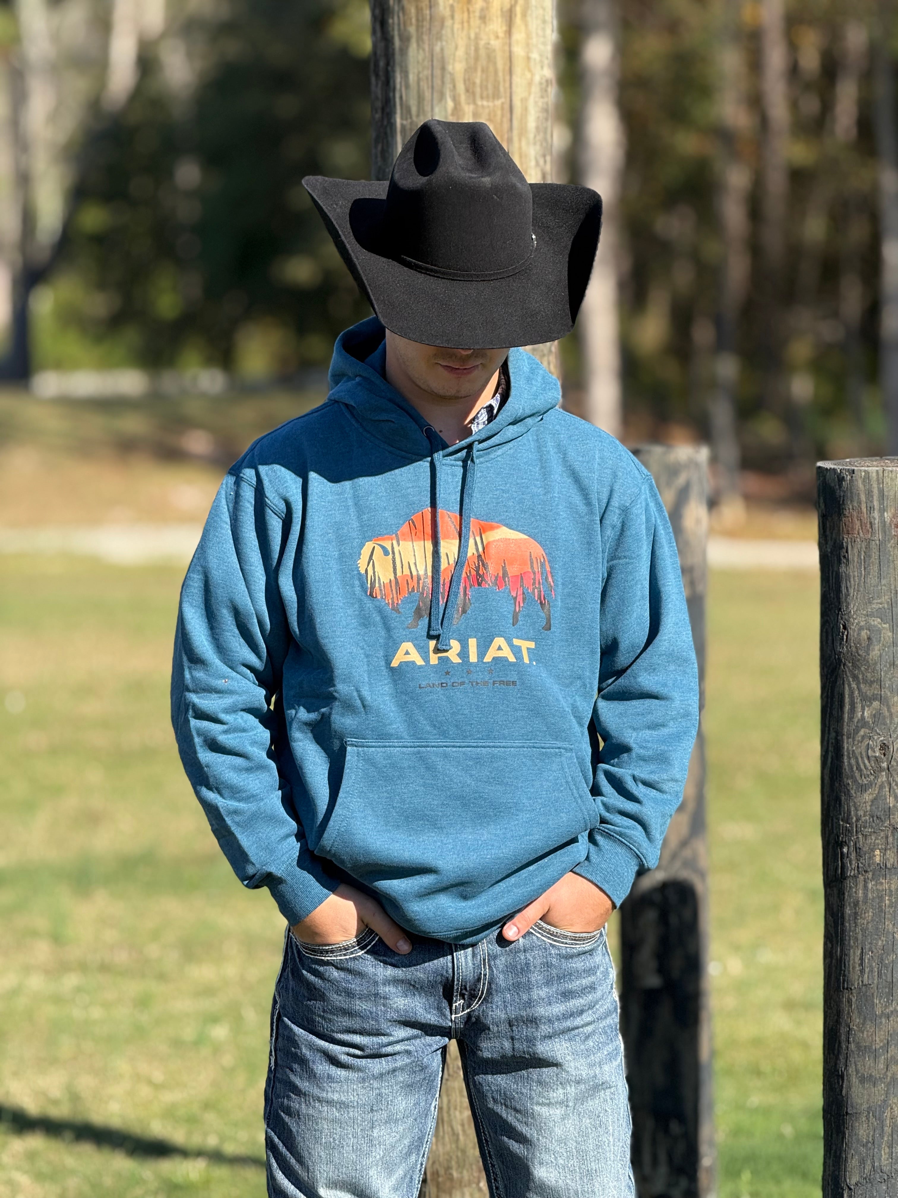 Ariat Bison Plains Hoodie Hydra Heather - 2459