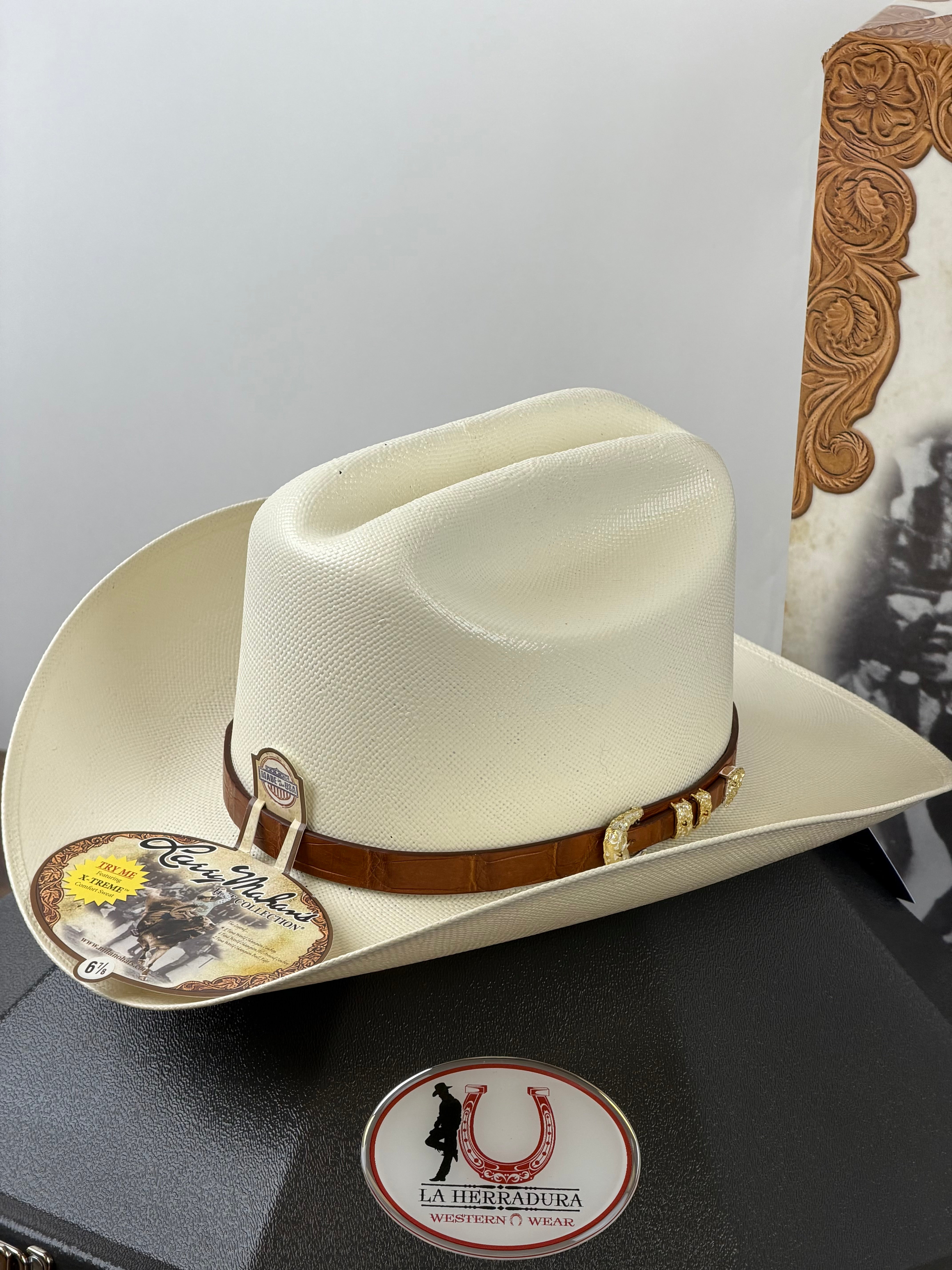 LARRY MAHAN 1000X EL MEJOR COGNC 3 1/2’ STRAW HAT