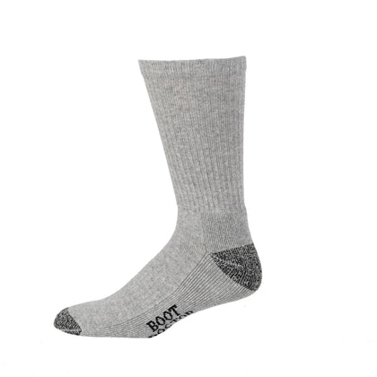 BOOT DOCTOR MENS DOUBLE GREY COTTON WORK CREW SOCKS - 0497206