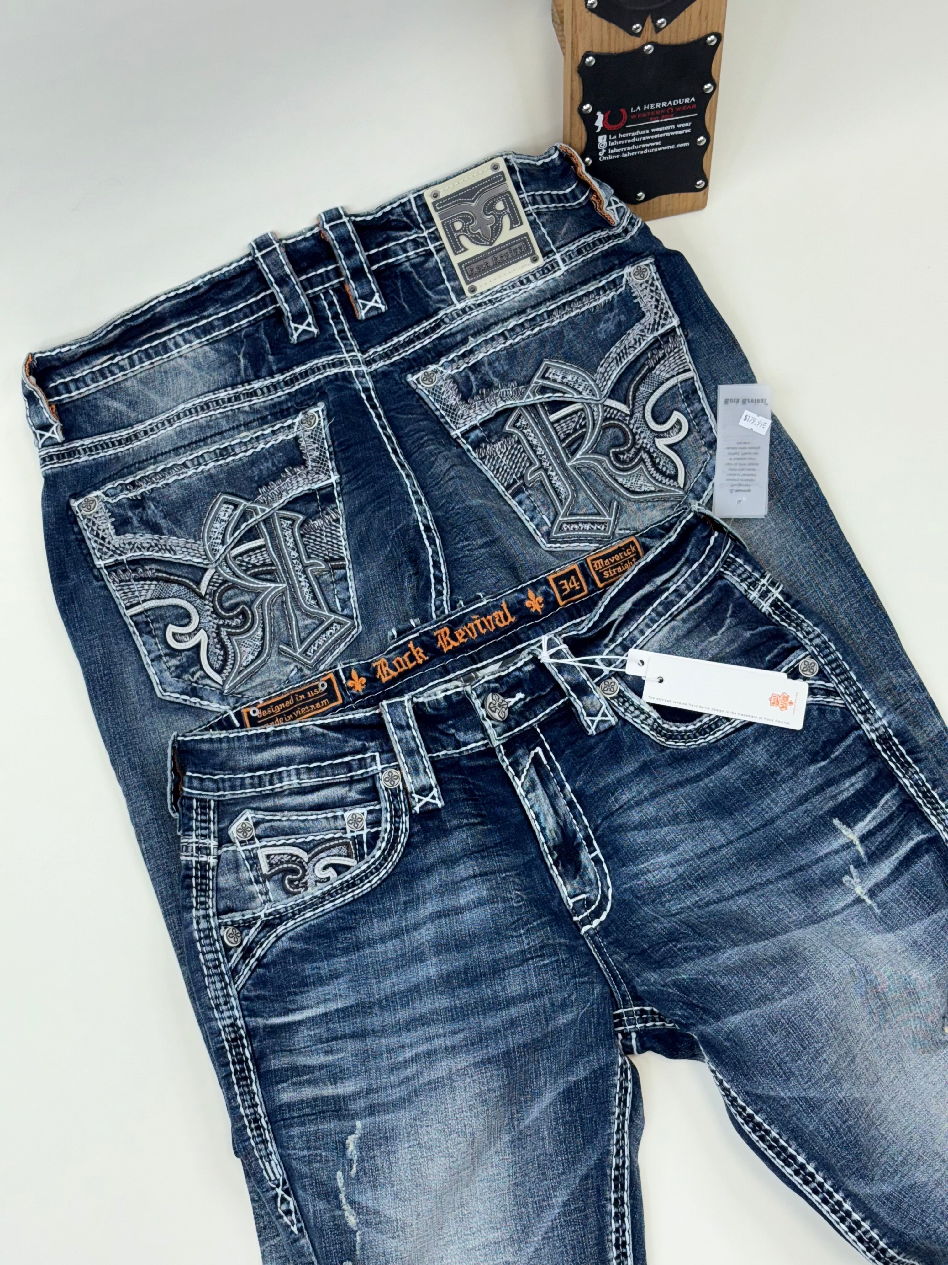 ROCKREVIVAL MAVERICK STRAIGHT JEANS