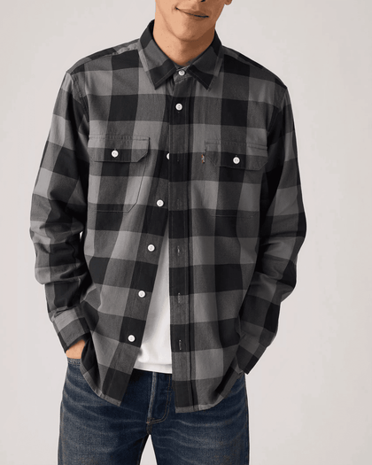 LEVI'S MENS BLACK AND GREY SHIRT LONG SLEEVE - 195870351