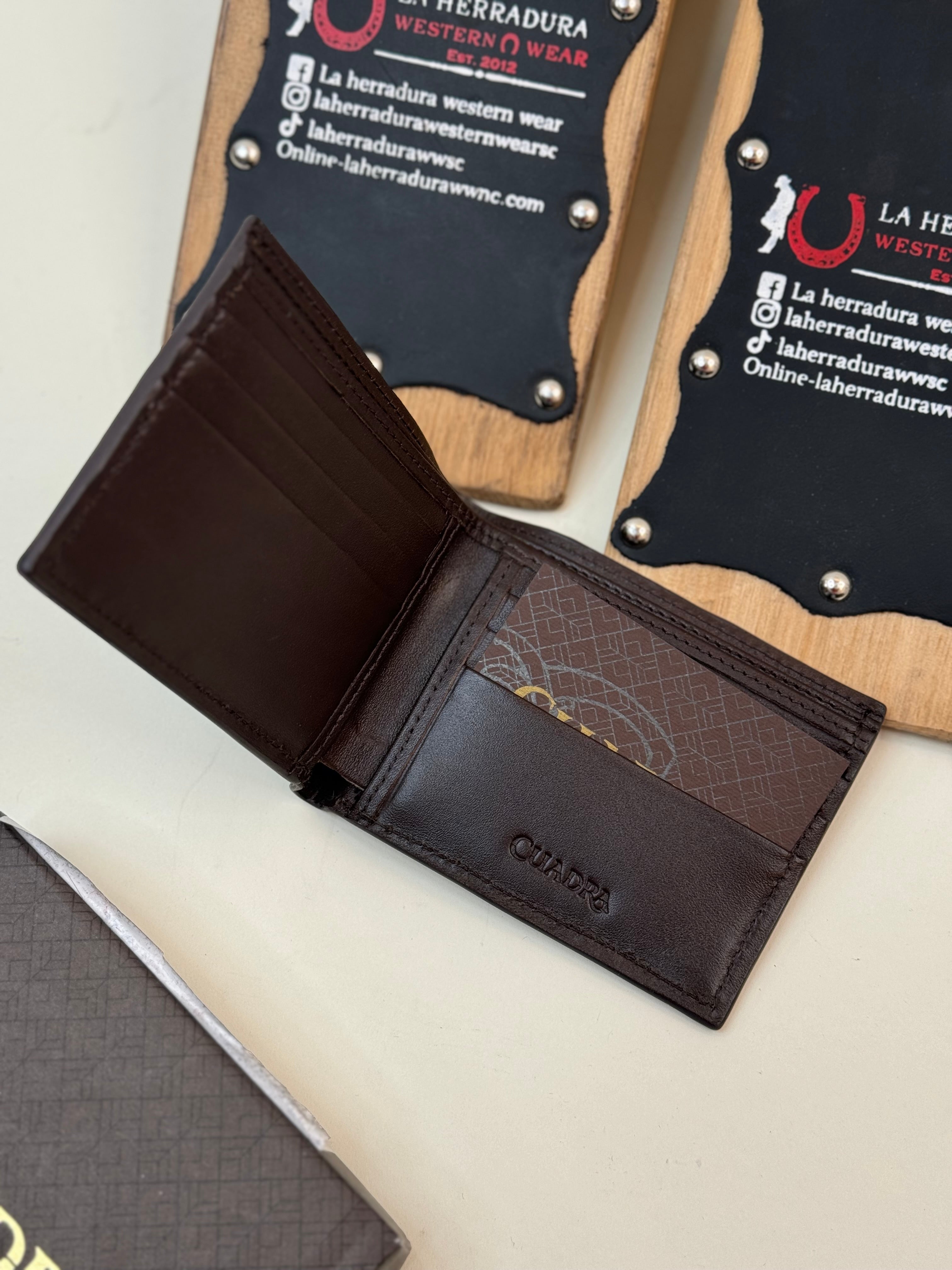 CUADRA EXOTIC OSTRICH LEG BROWN WALLET