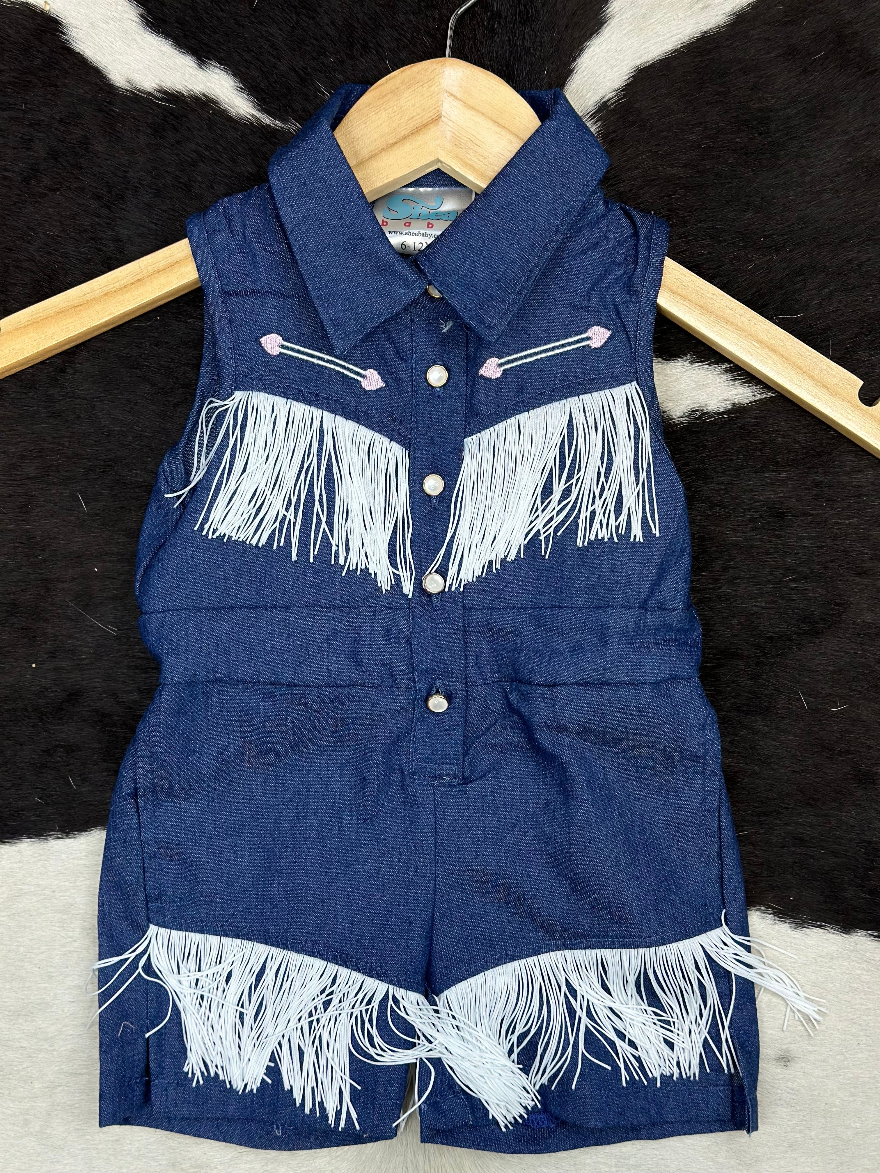 SHEA BABY DENIM VINTAGE ROMPER