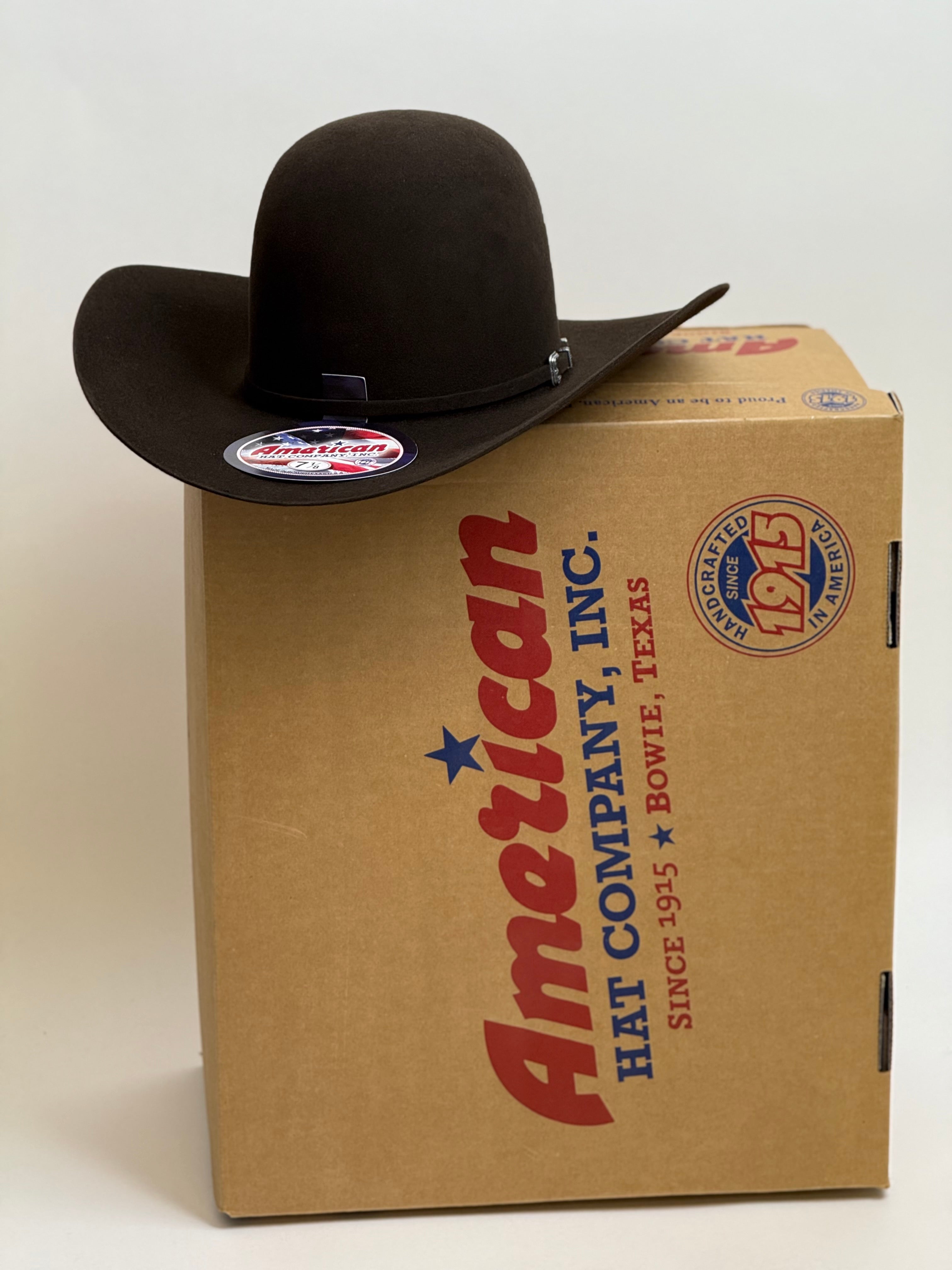 10X American Felt Hat Chocolate Open Crown