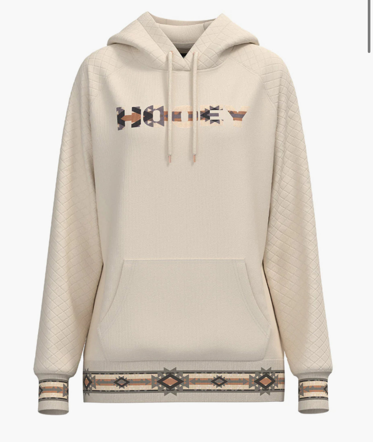 Hooey Womens Cream Quilted Legendary Hoodie