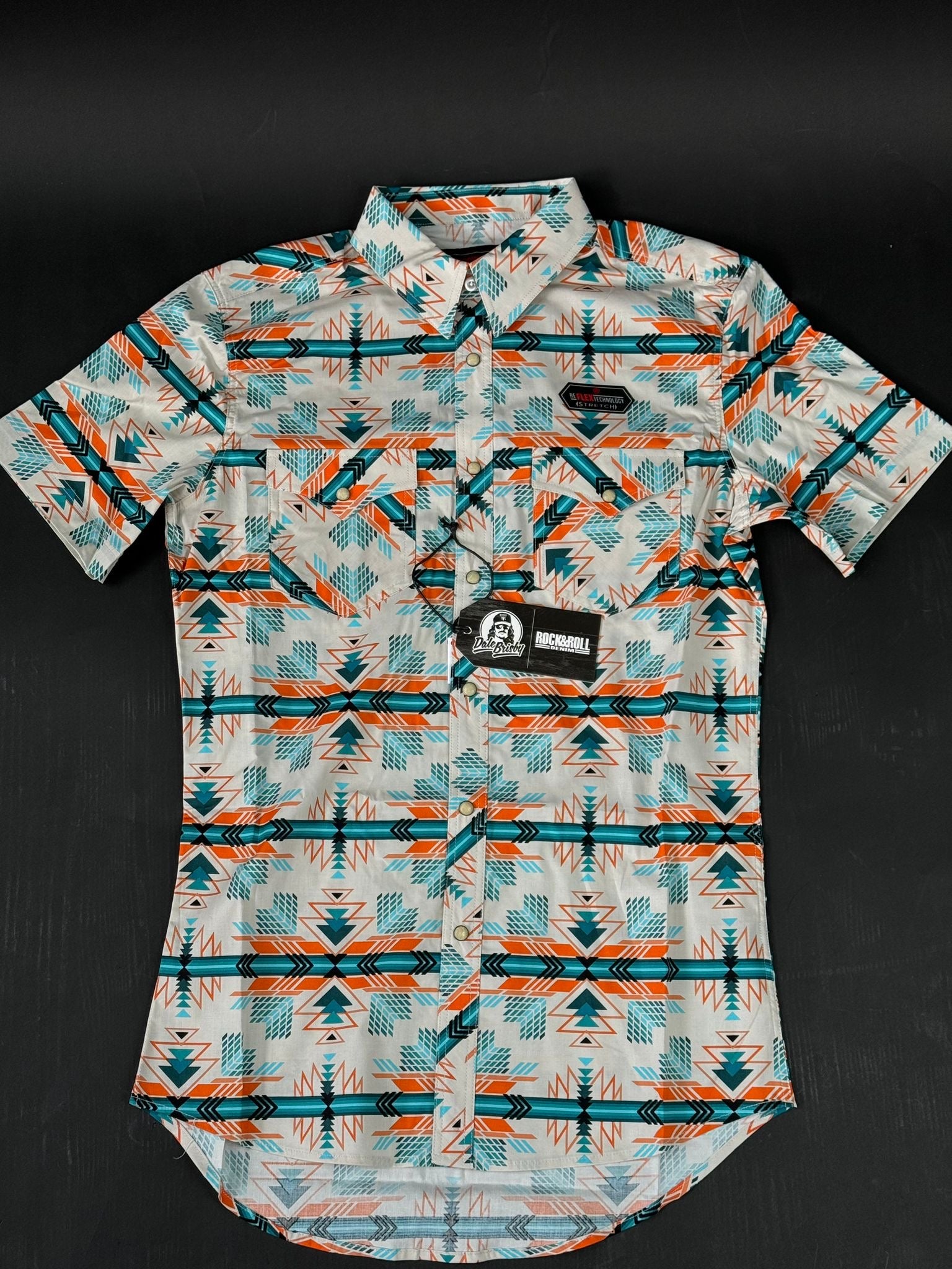 ROCK&ROLL X DALE BRISBY SHORT SLEEVE AZTEC TURQUOISE