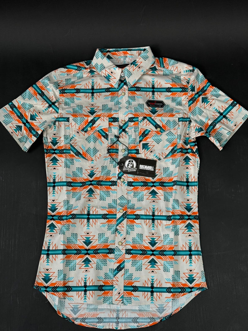 ROCK&ROLL X DALE BRISBY SHORT SLEEVE AZTEC TURQUOISE