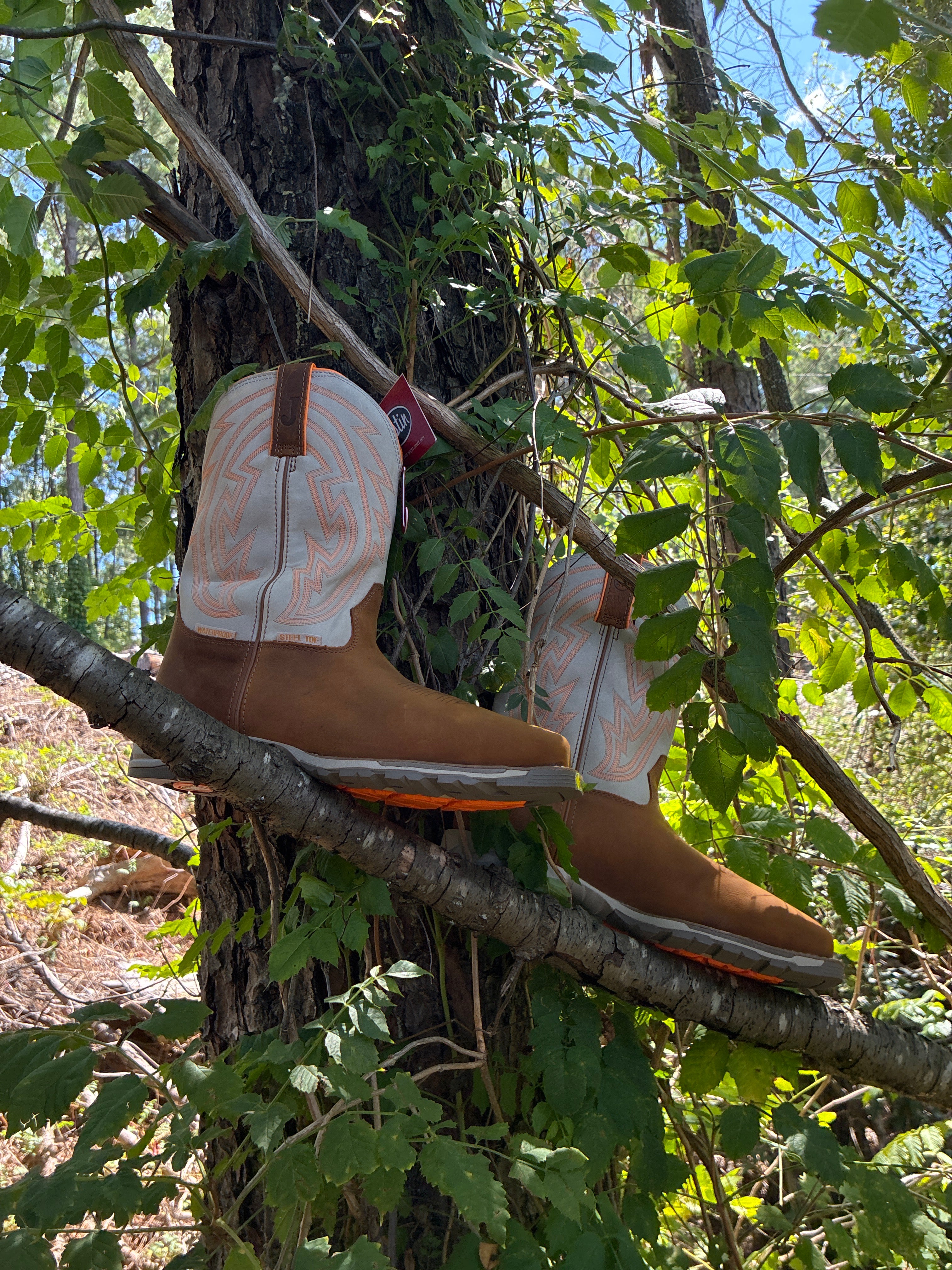 JUSTIN MENS STEEL TOE WORK BOOT LYTLE RUST BROWN COWHIDE #MV4595
