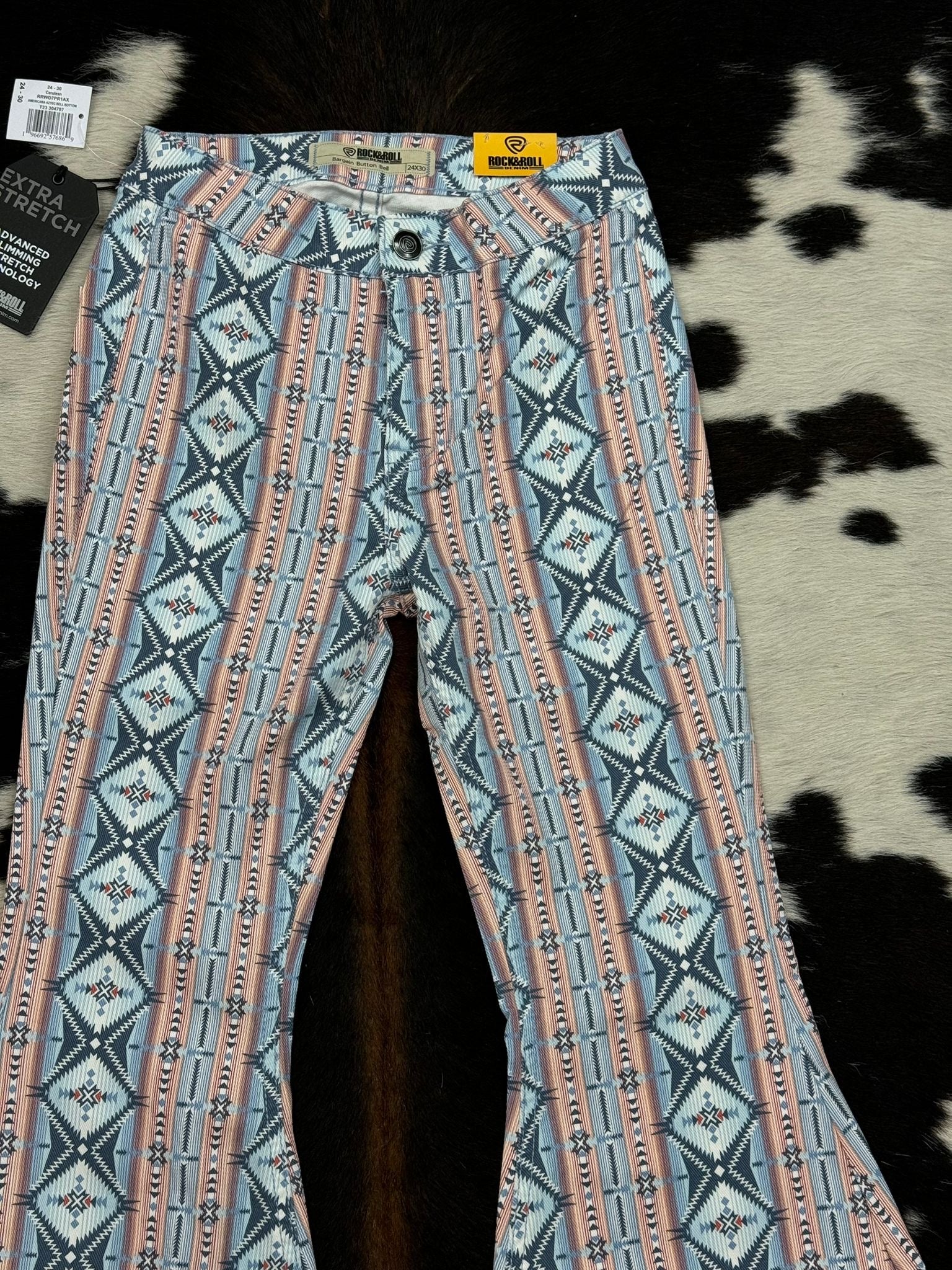 ROCK&ROLL CERULEAN AMERICANA AZTEC BELL BOTTOM