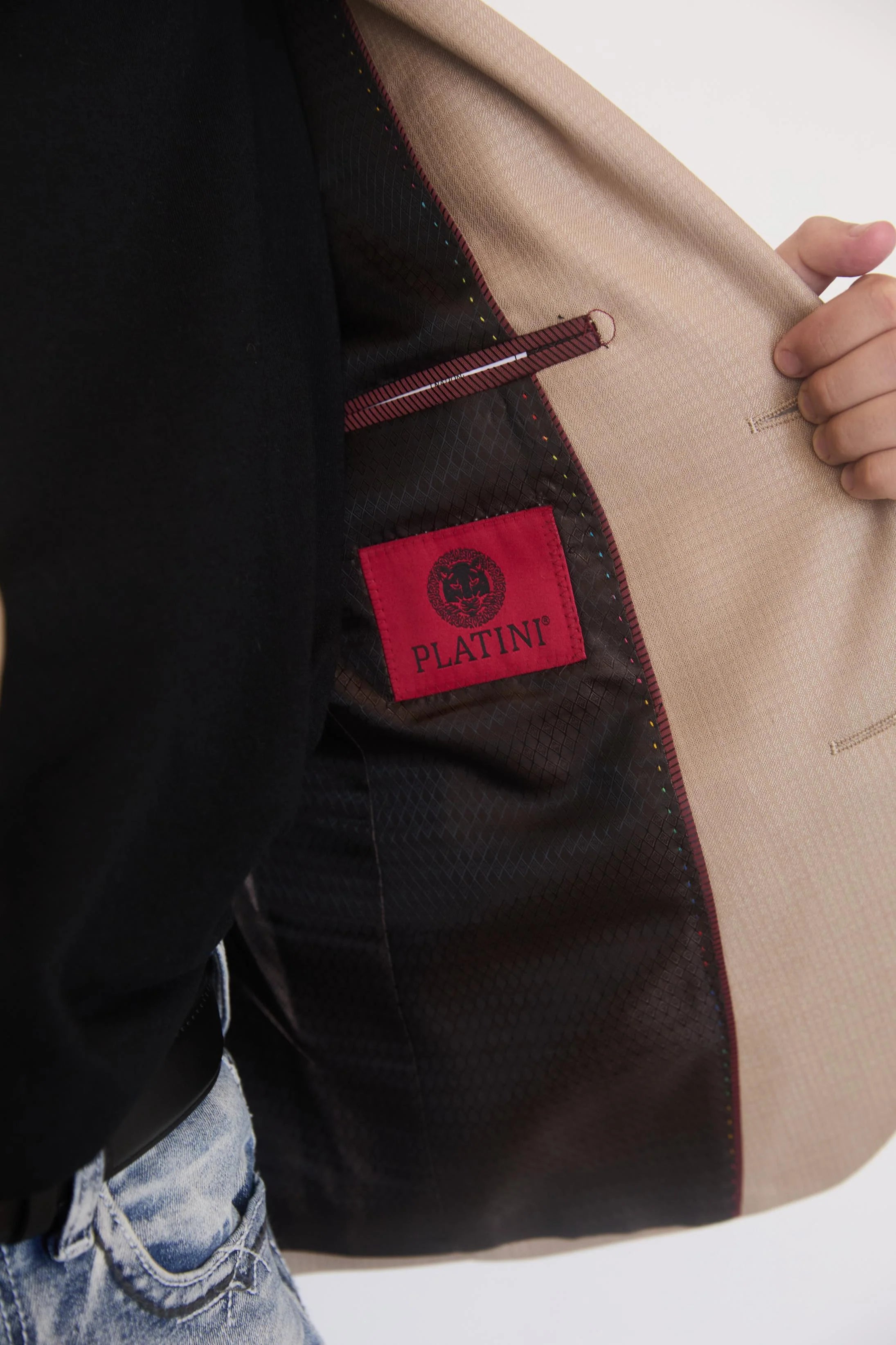 Boys platini Faux suede western Beige BLAZER-BLK10532