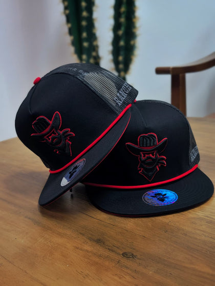 DE RANCHO HATS SNAPBACK BLACK AND RED
