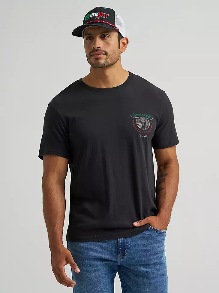 MEN'S WRANGLER VIVA LA TRADICIÓN BLACK GRAPHIC T-SHIRT 112375728